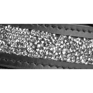 USG Reitsport Ledergrtel Mosaik, schwarz, silberf. Schnalle silberfarben 110 cm