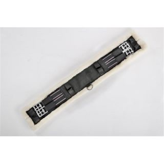 USG Reitsport Nylon Kurzgurt mit Kunstfell Polster schwarz/beige 40 cm