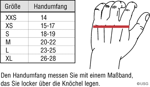 pdf Größentabelle Handschuhe USG Reitsport bei Grüner Wald Reitsport Geschäft
