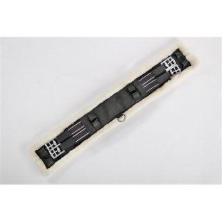 USG Reitsport Nylon Kurzgurt mit Kunstfell Polster schwarz/beige 55 cm