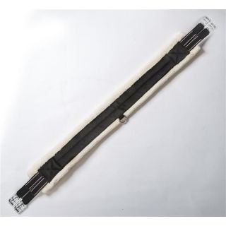 USG Reitsport Nylon Langgurt mit Kunstfell Polster schwarz/beige 100 cm