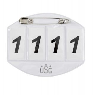USG Reitsport Startnummer, 4-stellig mit Sicherheitsnadel wei