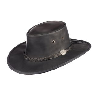 Barmah Squashy Fullgrain Lederhut schwarz M